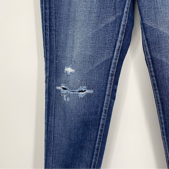 Moussy Vintage Lancaster Mid-Rise Distressed Skinny Cropped Jeans Size 27 - Picture 5 of 14